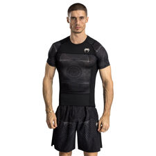 Venum Rashguard Short Sleeve G-Fit Air, Deep Black/Desert Sand 