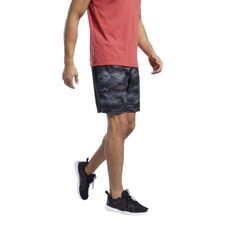 Reebok Workout Ready Graphic Printed Shorts, Black 