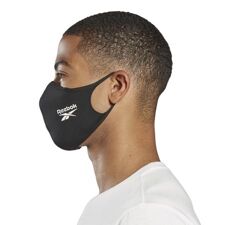 Reebok Face Covers 3 Pack, Black/White 