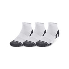 UA Performance Tech Low Cut 3pack Socks, White/Jet Grey 