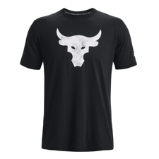 UA Project Rock Brahma Bull SS Shirt, Black/Ivory 