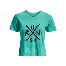 UA Destroy All Miles SS Women's Shirt, Neptune/Black 