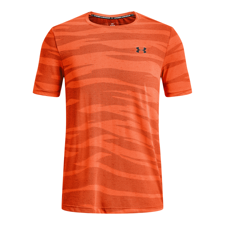 UA Seamless Wave SS Shirt, Orange Blast/Black 