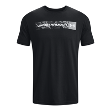 UA Camo Chest Stripe SS Shirt, Black/White 