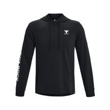 UA Project Rock French Terry Hoodie, Black/White 