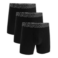 UA Performance Cotton, Solid 6 In 3PK, Black 