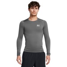 UA Shirt HeatGear Comp LS, Castlerock/White 