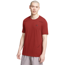 UA Shirt Vanish Seamless Grid SS, Earthen Orange/Black 
