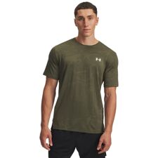 UA Shirt Tech Vent Jacquard SS, Marine Green/White 