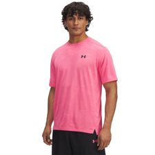 UA Shirt Tech Vent Jacquard SS, Super Pink/Black 