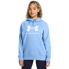UA Rival Fleece Big Logo Hoodie, Horizon Blue/White 