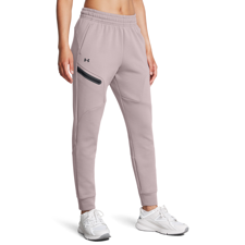 UA Women's Unstoppable Fleece Joggers, Tetra Grey/Black 