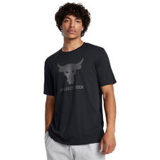 UA Project Rock Payoff Graphic SS Shirt, Black/Castlerock 
