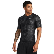 UA Shirt HeatGear Iso-Chill Printed SS, Black/White 