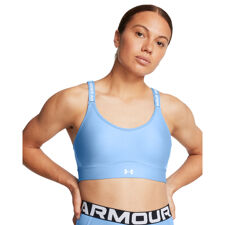 UA Infinity 2.0 Mid Sports Bra, Horizon Blue/White 