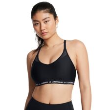UA Womens Bra Crossback Low, Black/White 
