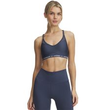 UA Women's Bra Crossback Low, Downpour Gray/White 