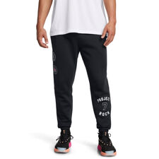 UA Pants Project Rock Icon Fleece, Black/White 