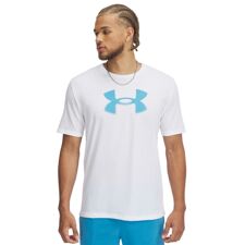 UA Shirt Reflective Big Logo SS, White/Ether Blue 