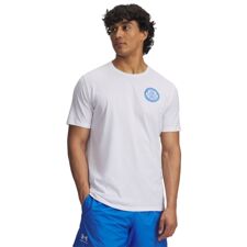 UA Shirt Club SS, White/Blue Atlantis 