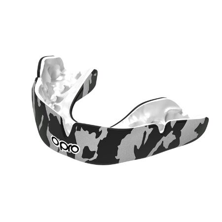 Opro Camo Adult Custom-Fit Mouthguard штитник за заби црн/бел/сребрен
