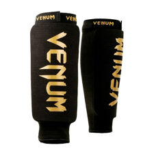 Venum Kontact Shin Guards, without foot, Black/Gold 