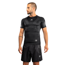 Venum Nexus Short Sleeve Rashguard, Black/Silver 