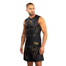 Venum Serpenti Rashguard Sleeveless, Black/Silver/Gold 