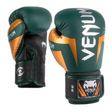 Venum Elite Boxing Gloves, Green/Bronze/Silver 