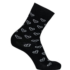 Zoe Heart Logo Socks, Black 