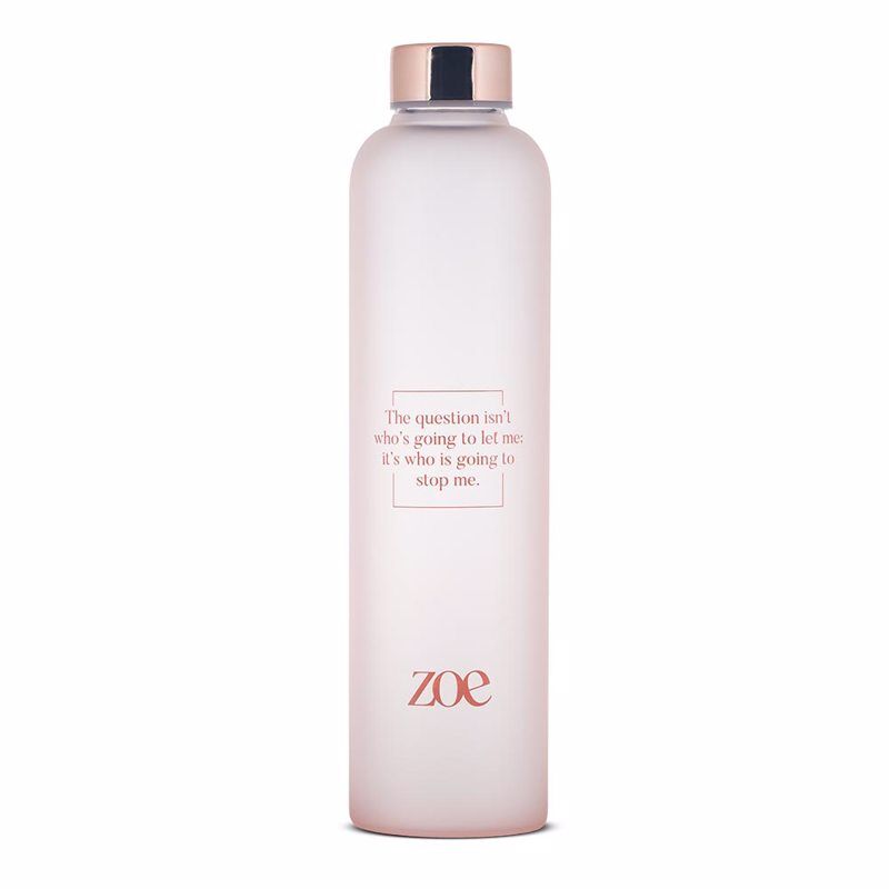 Zoe Quote Glass Bottle, Pink, 750 ml