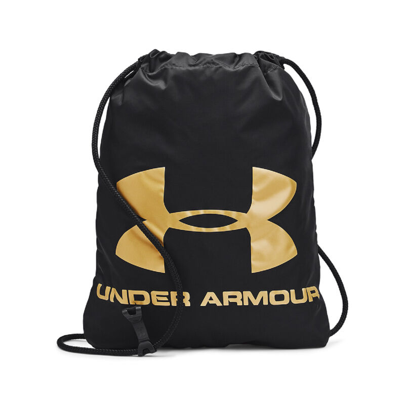 UA Ozsee Sackpack, Black/Metallic Gold