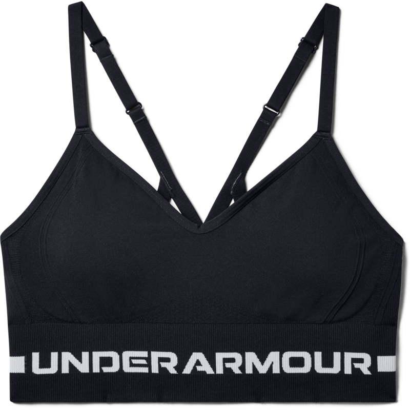 UA Seamless Low Long Women's Bra, Black/Halo Grey 