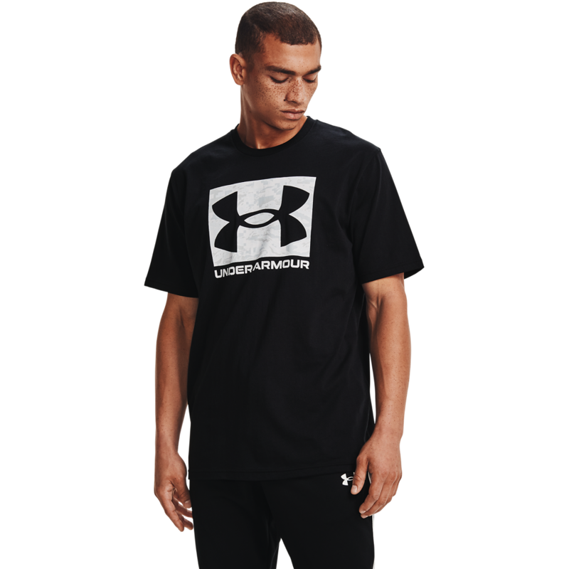 UA ABC Camo Boxed Logo SS Shirt, Black 