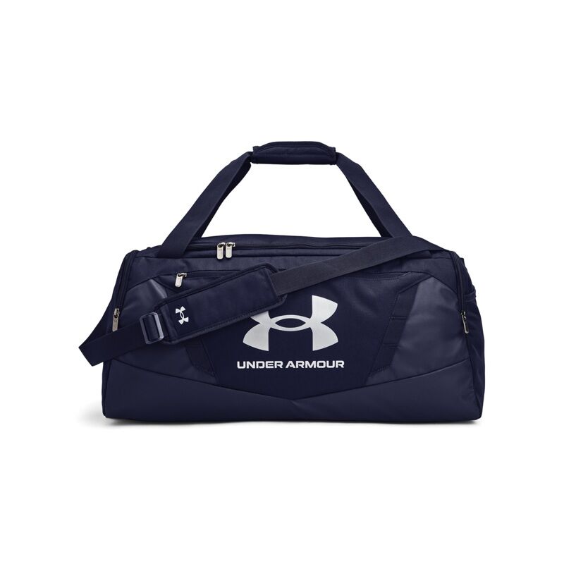 UA Undeniable 5.0 Medium Duffle Bag, Midnight Navy/Metallic Silver