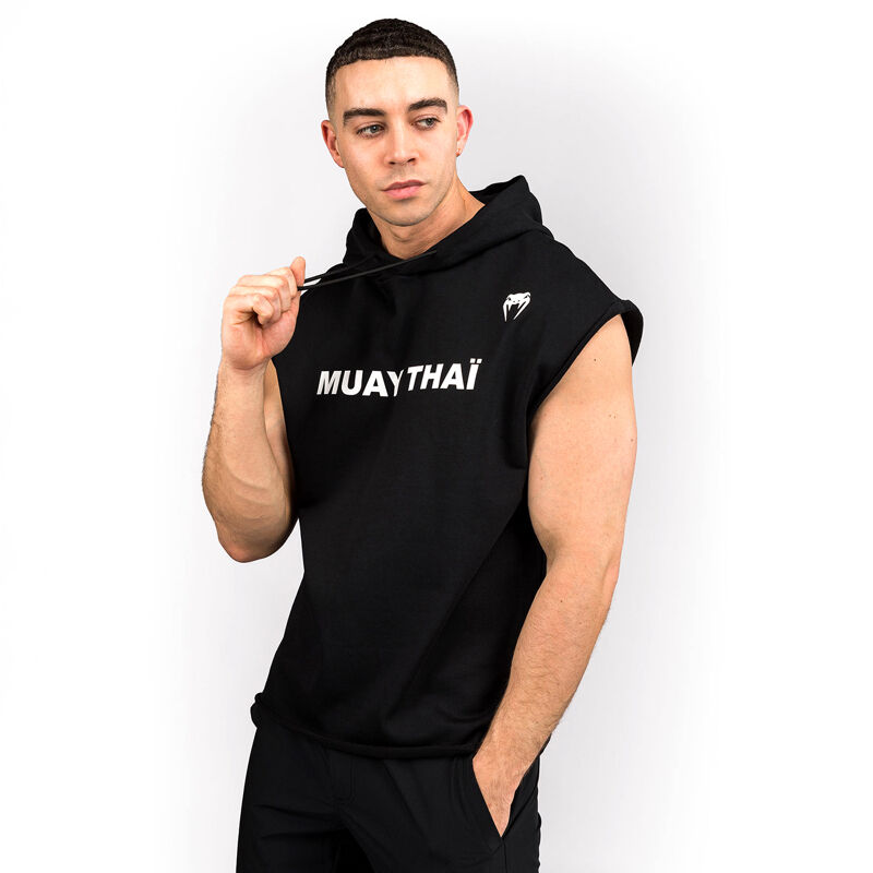 Venum Hoodie Sleeveless Muay Thai VT, Black/White 