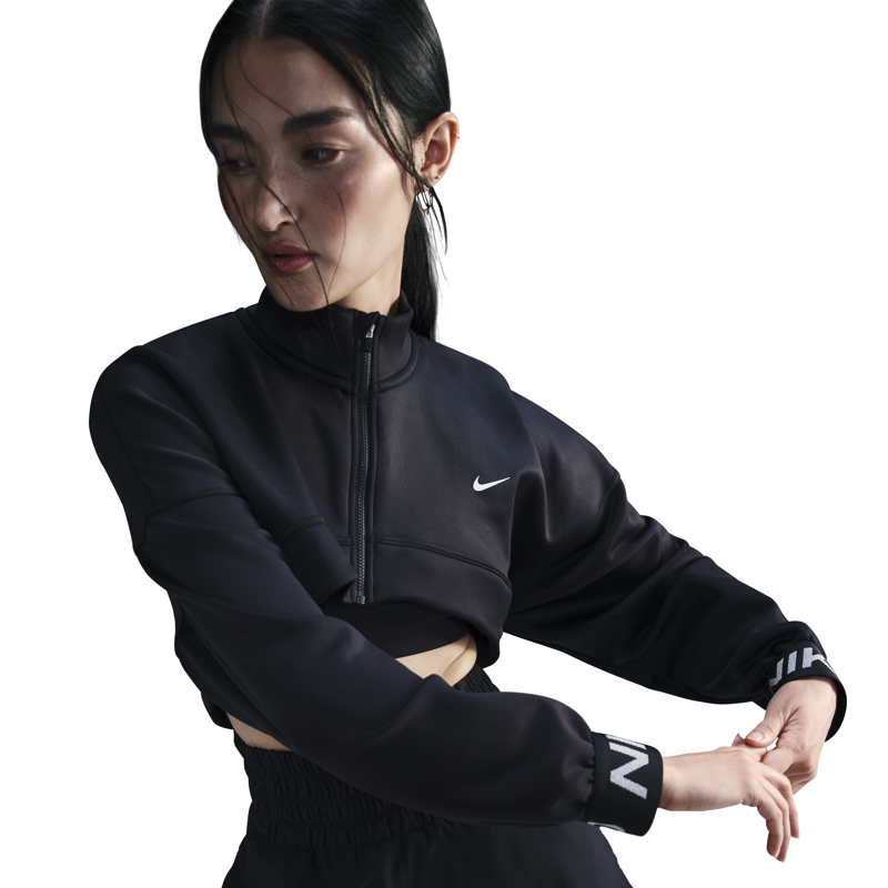 Nike Women's Jacket Pro Fleece, Black/Reflective Silver 