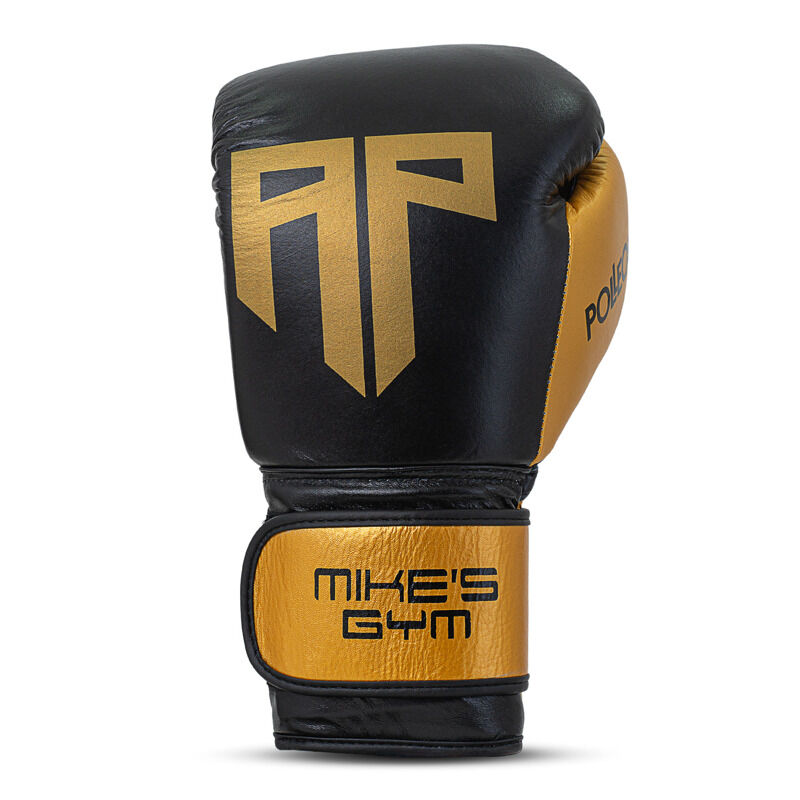Polleo x AP Boxing Gloves Leather, Black/Golden 