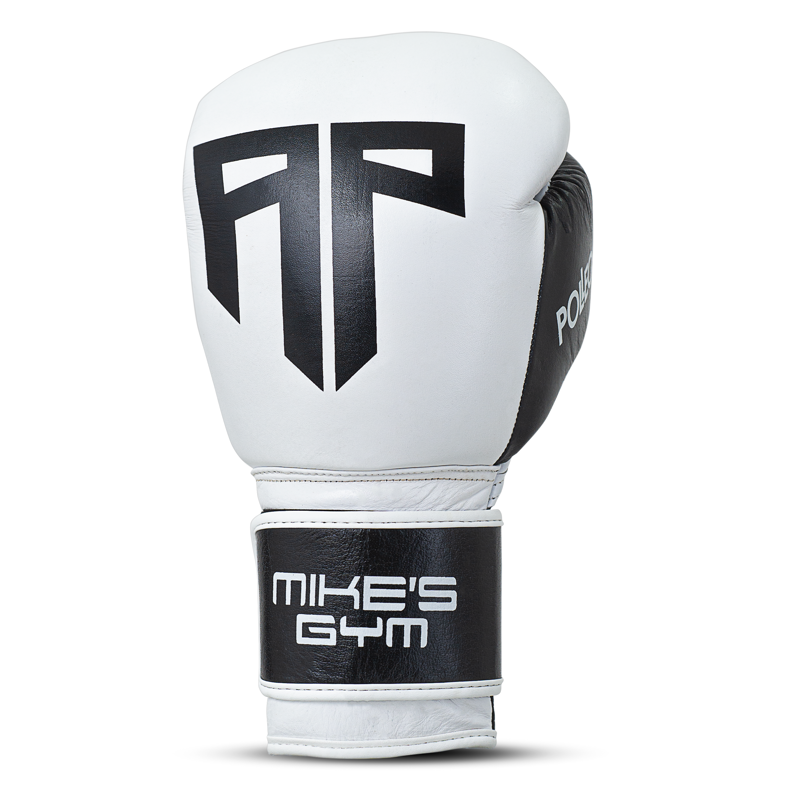 Polleo x AP Boxing Gloves Leather, White/Black 
