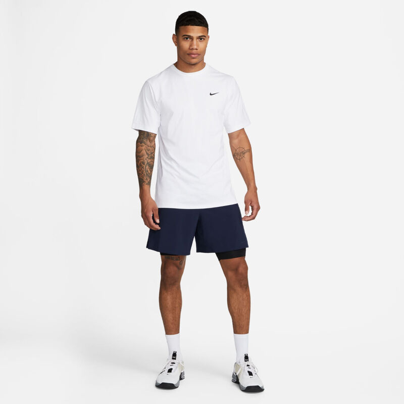 Nike Dri-FIT Hyverse Short Sleeve Shirt, White/Black 