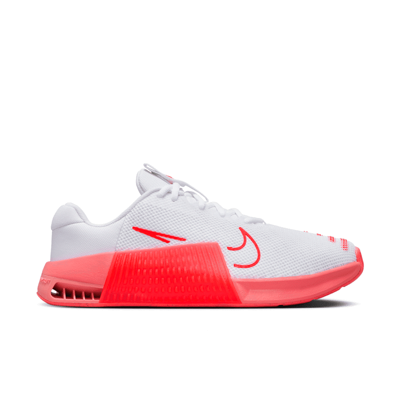 Nike Metcon 9 Women's Workout Shoes, White/Bright Crimson/Magic Ember 