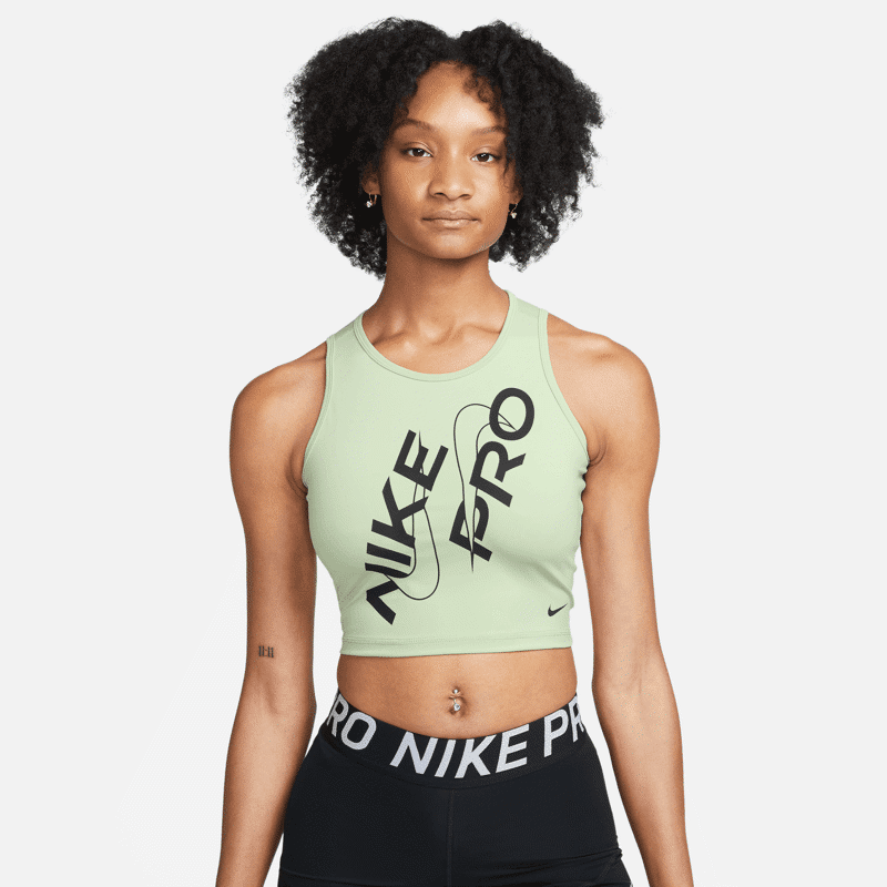 Nike Tank Top Pro Dri-FIT Cropped Honeydew/Black 