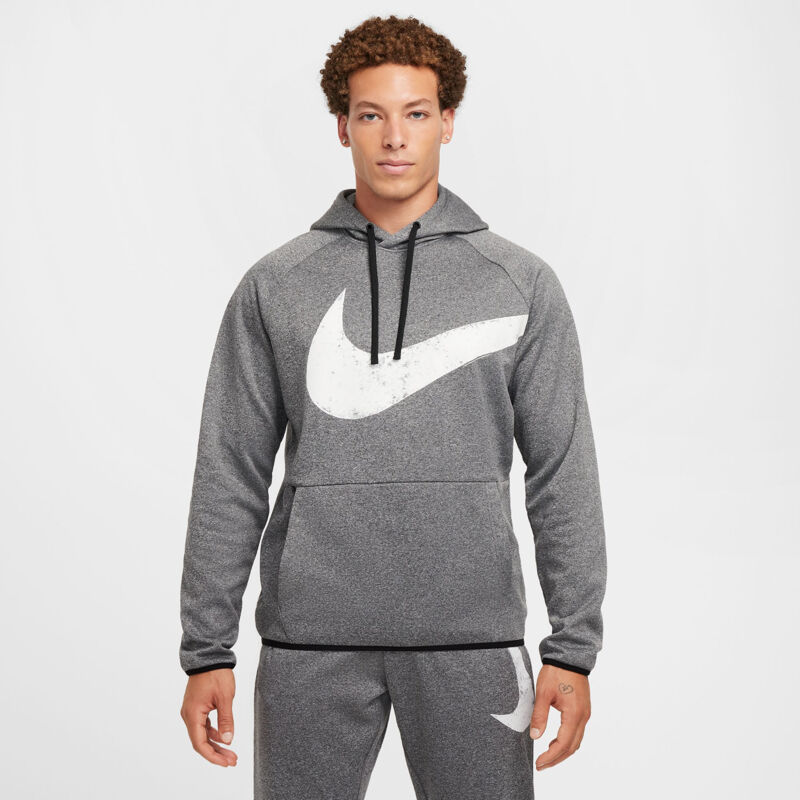 Nike Therma-FIT Hoodie LS, Black/Heather/White 