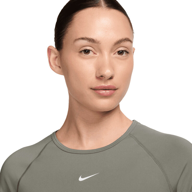 Nike Women's Pro Dri-FIT Crop Top Shirt, Light Army/Cargo