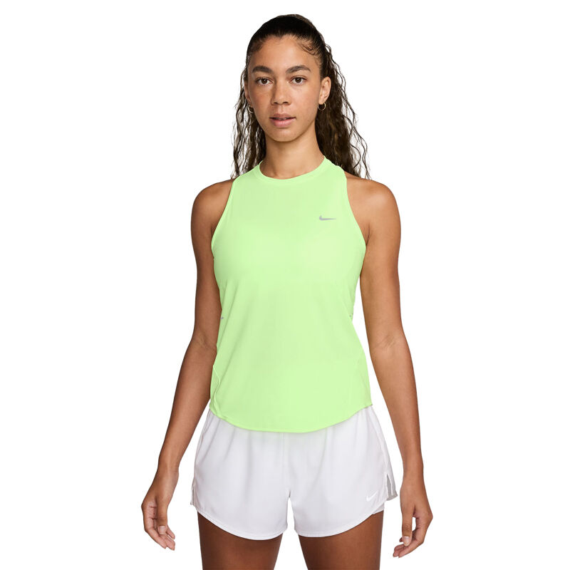 Nike Women's Swift Dri-FIT Running Tank, Barely Volt/Reflective Silver 