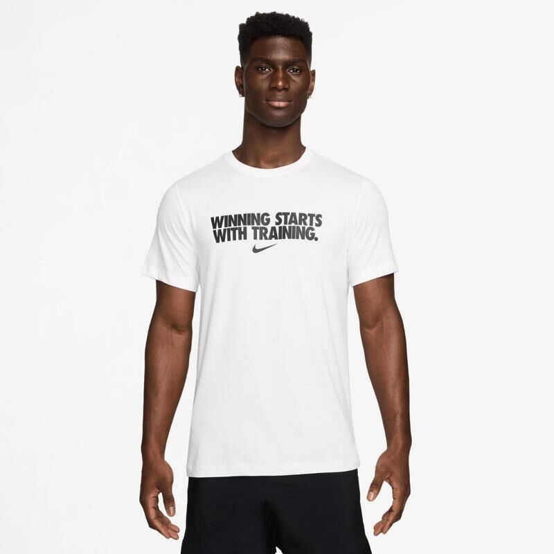 Nike Dri-FIT Winning Shirt, White/Black 