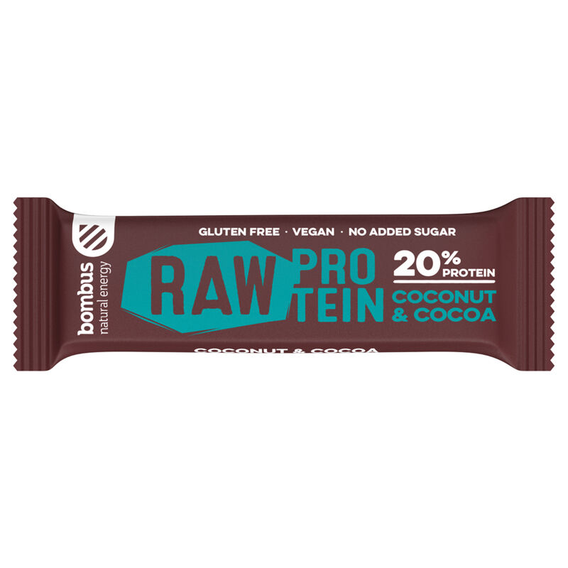 Bombus Raw Protein Bar, Coconut and Cocoa, 50 g