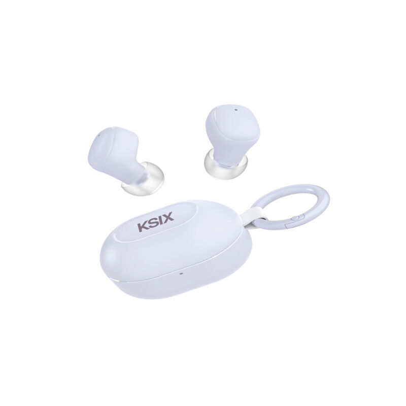 KSIX Neutron Wireless Headphones USB-C Carabiner Clip, Purple