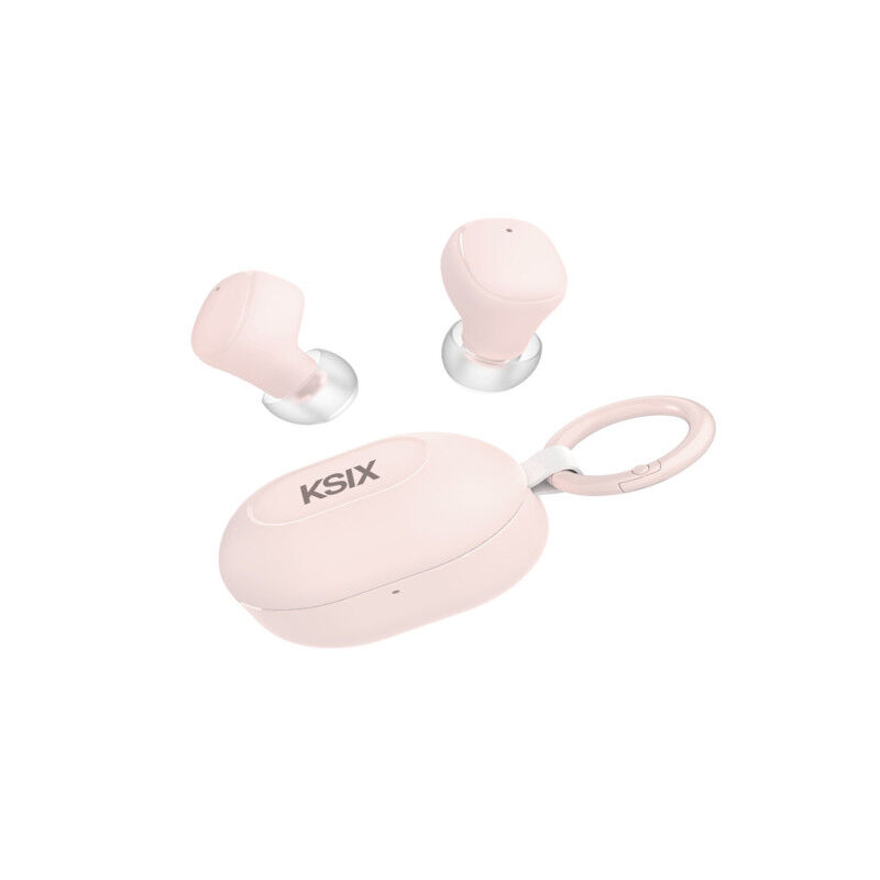 KSIX Neutron Wireless Headphones USB-C Carabiner Clip, Pink