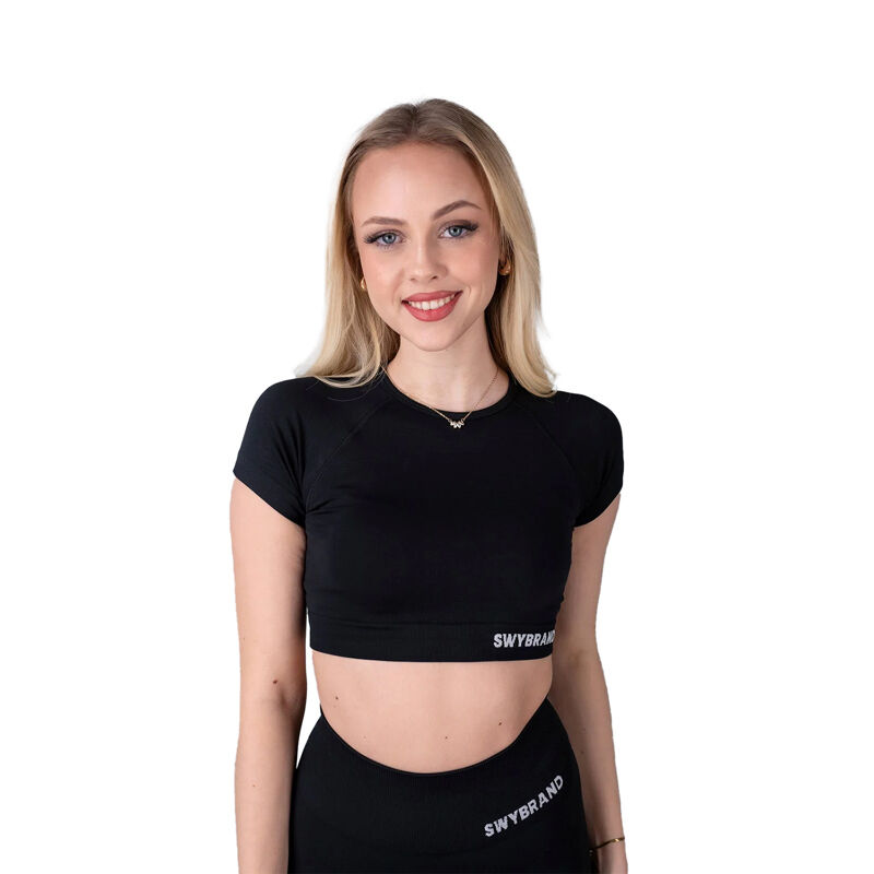 SWY Elevate Crop Tee, Black  